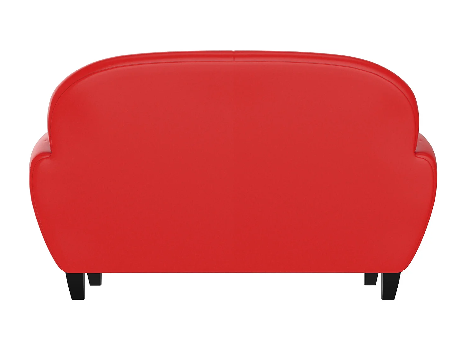 Canapé 2 places rouge en croute de cuir enduite - Club