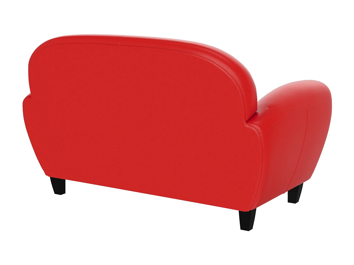 Canapé 2 places rouge en croute de cuir enduite - Club