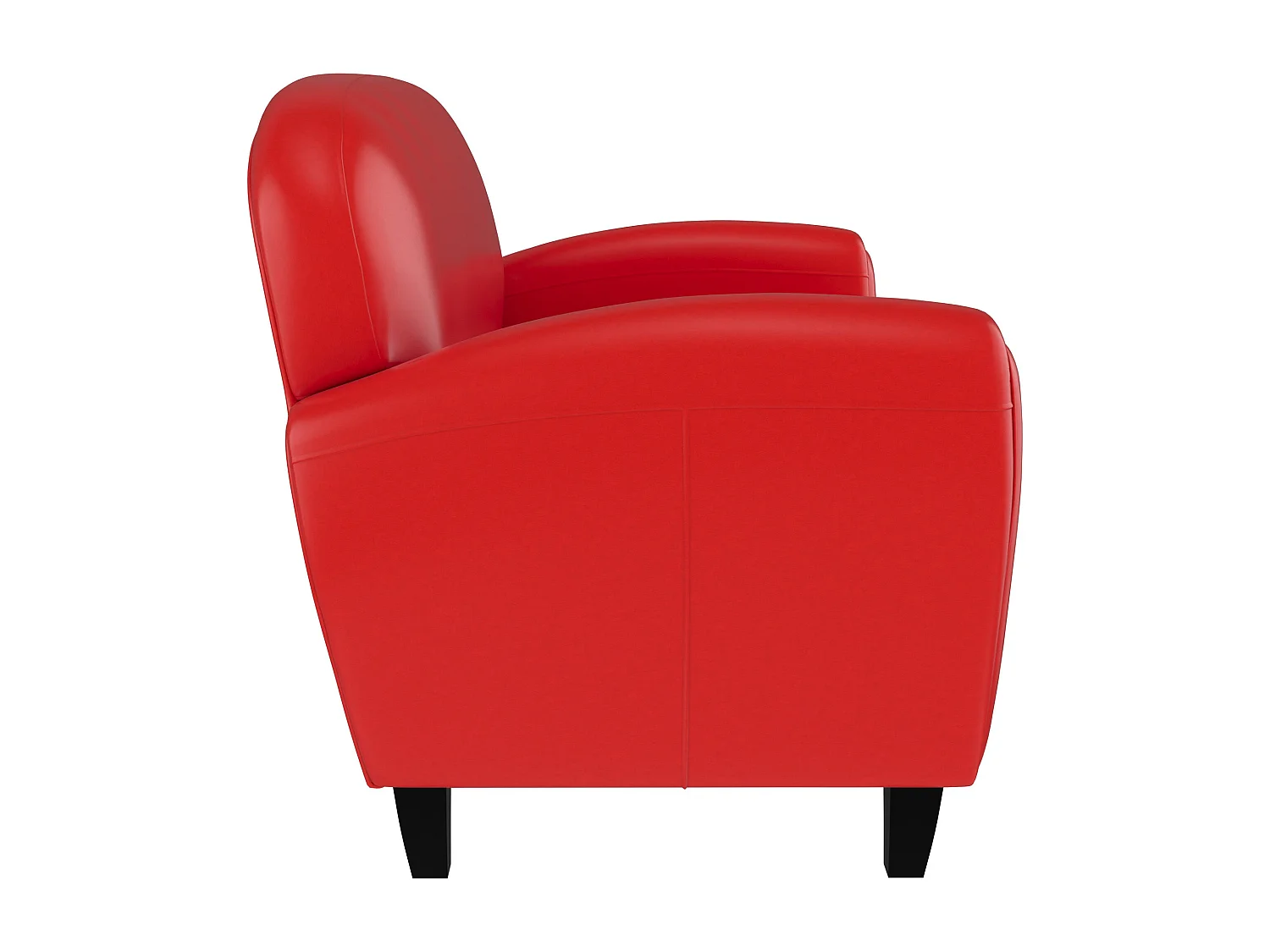 Canapé 2 places rouge en croute de cuir enduite - Club