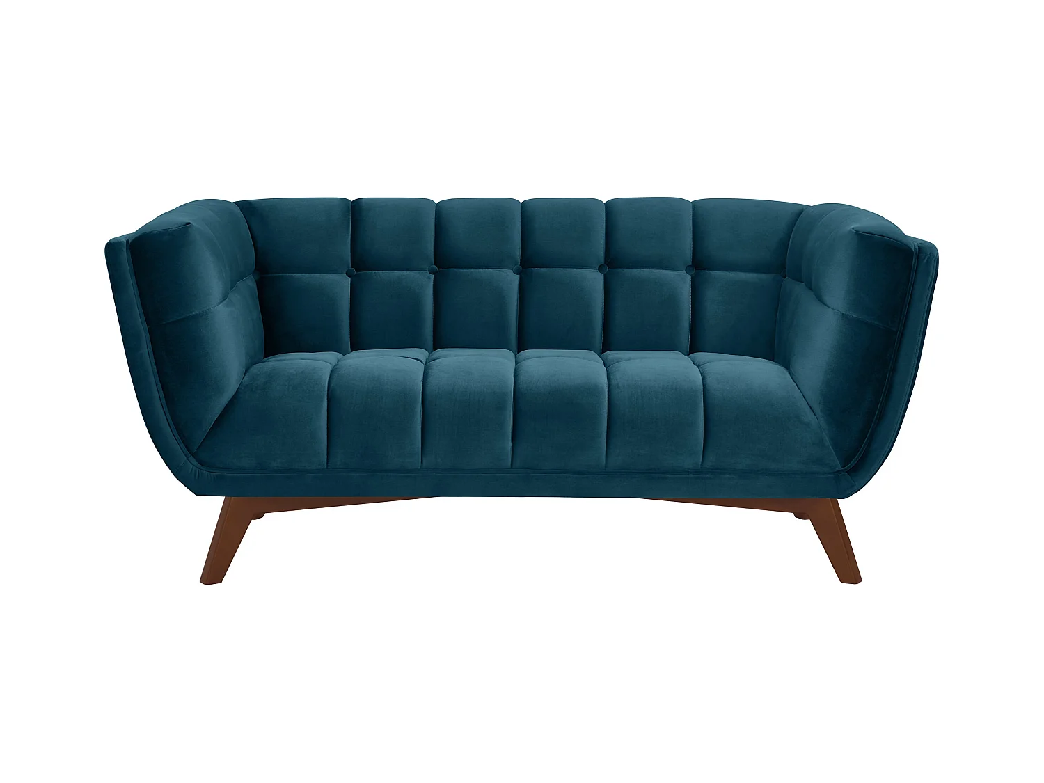 Sofá de 2 plazas de terciopelo azul oscuro - Mona