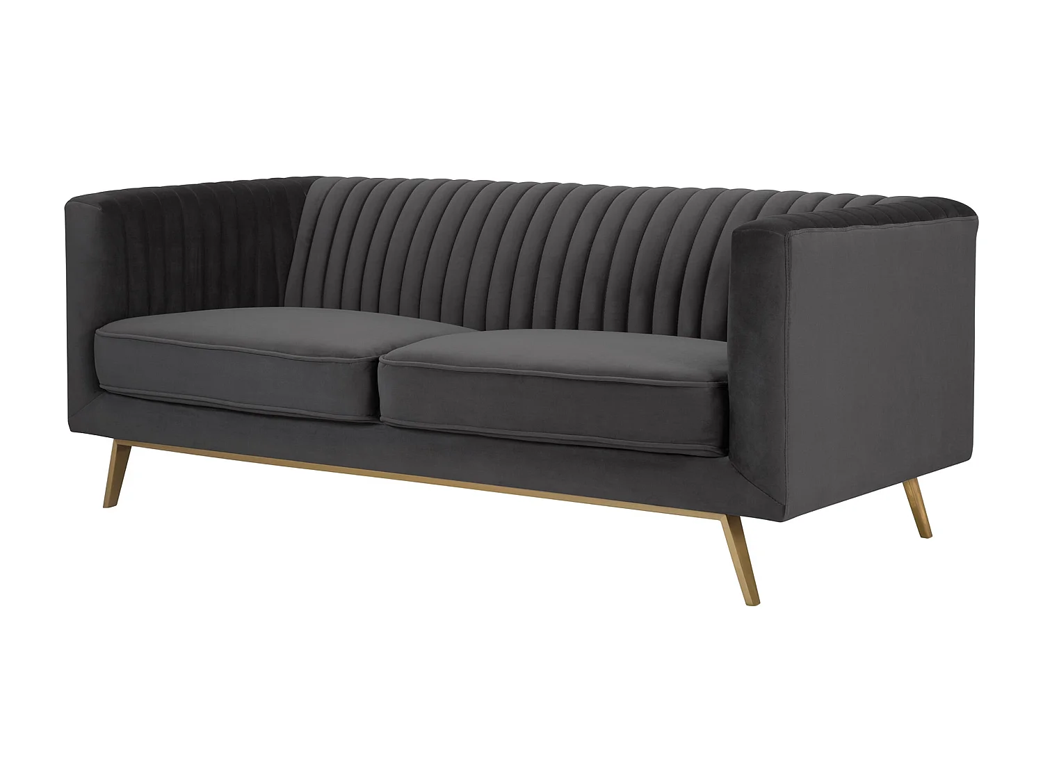 Divano a 2 posti in velluto grigio - Gatsby