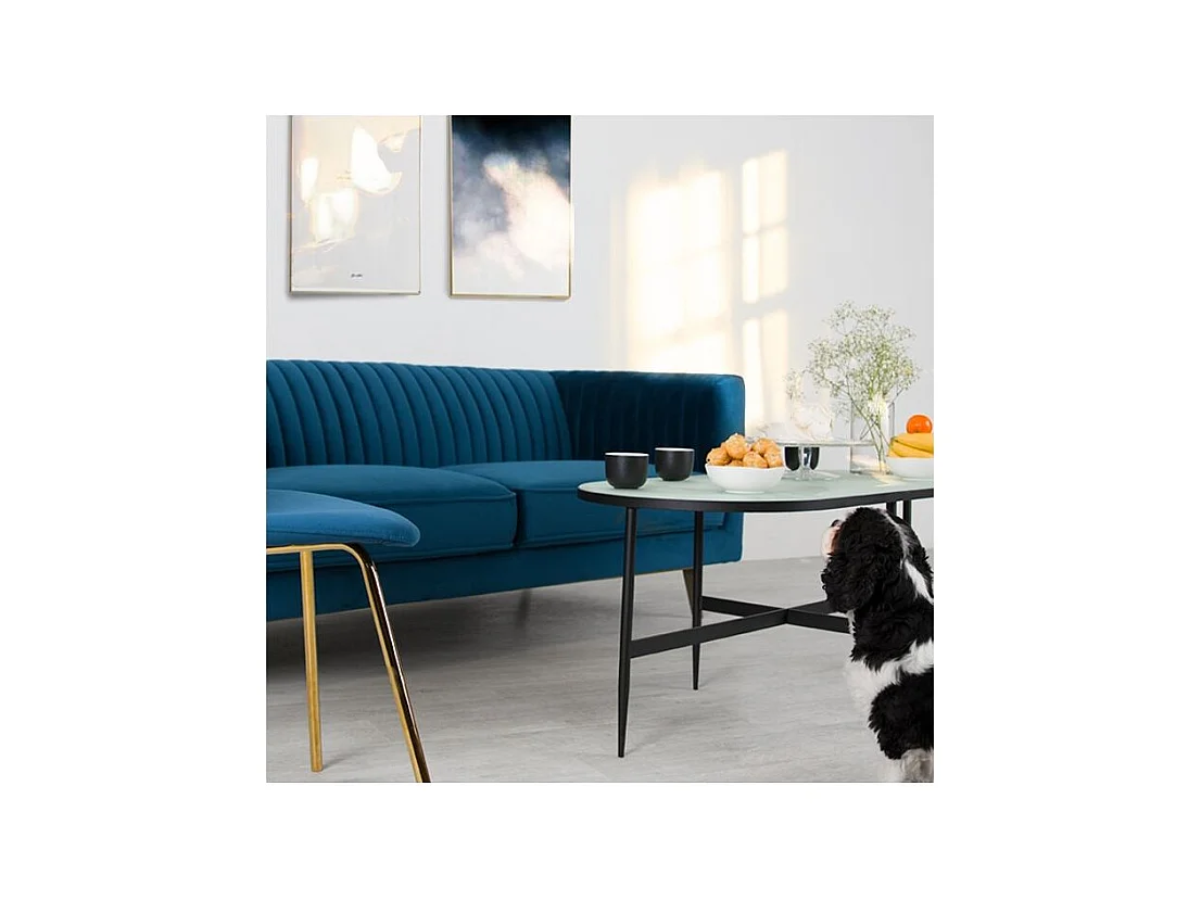 Divano a 2 posti in velluto blu scuro - Gatsby