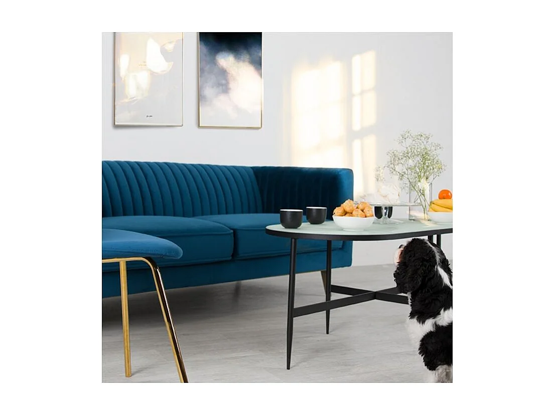 Canapé 2 places en velours bleu foncé - Gatsby