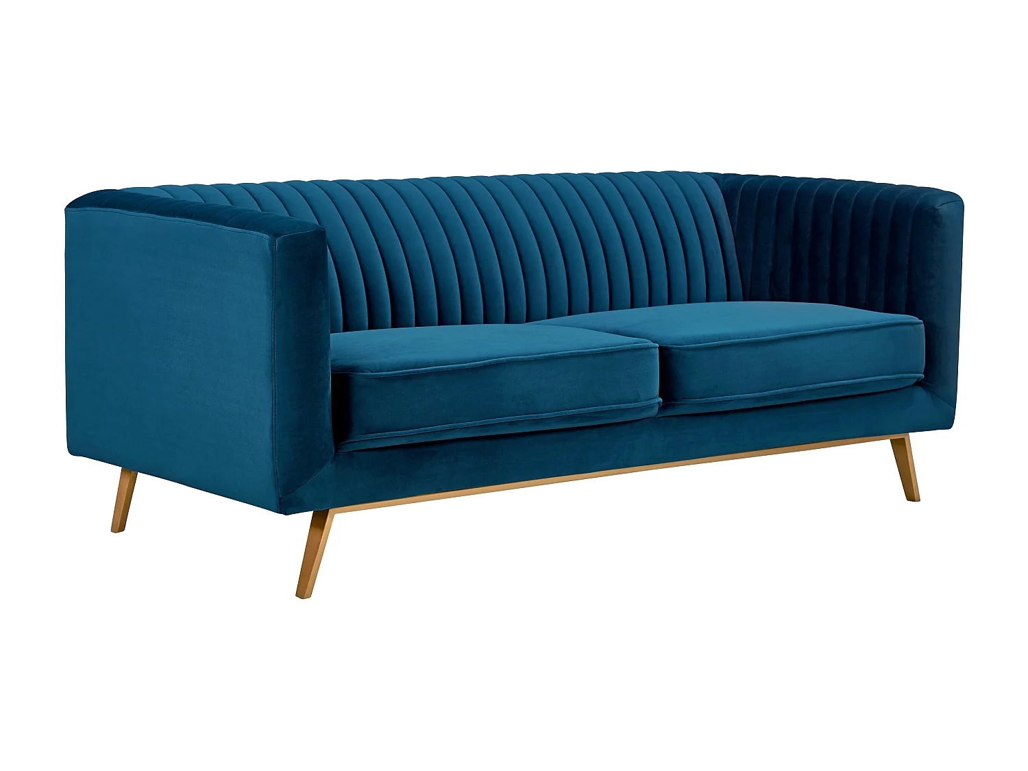 Sofá de 2 plazas en terciopelo azul oscuro - Gatsby