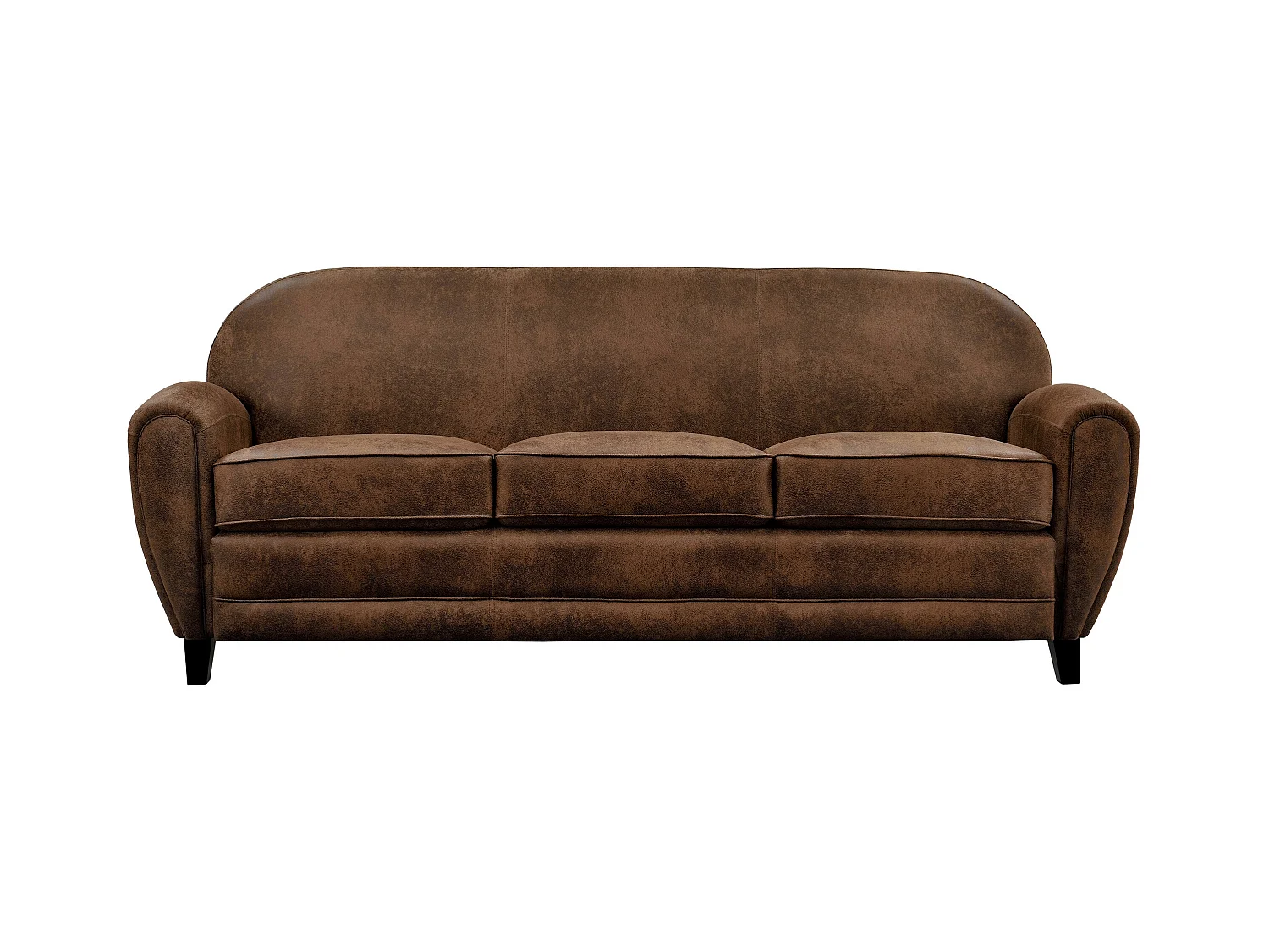 Divano a 3 posti in microfibra marrone - Club