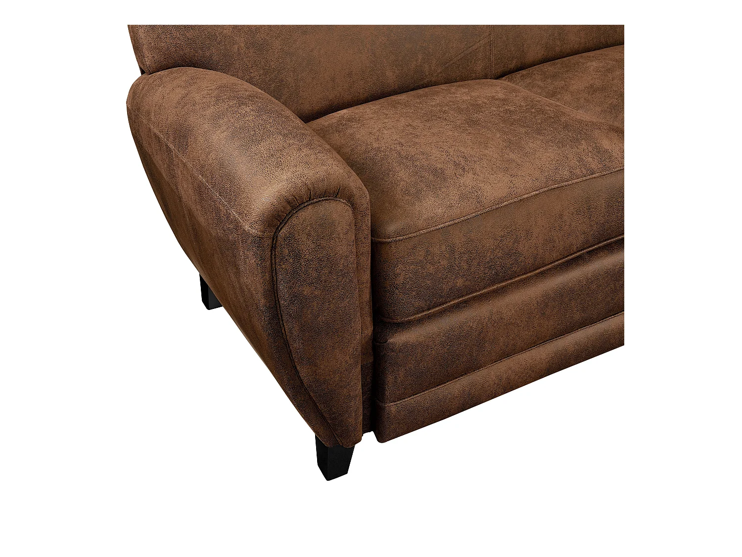 Divano a 3 posti in microfibra marrone - Club