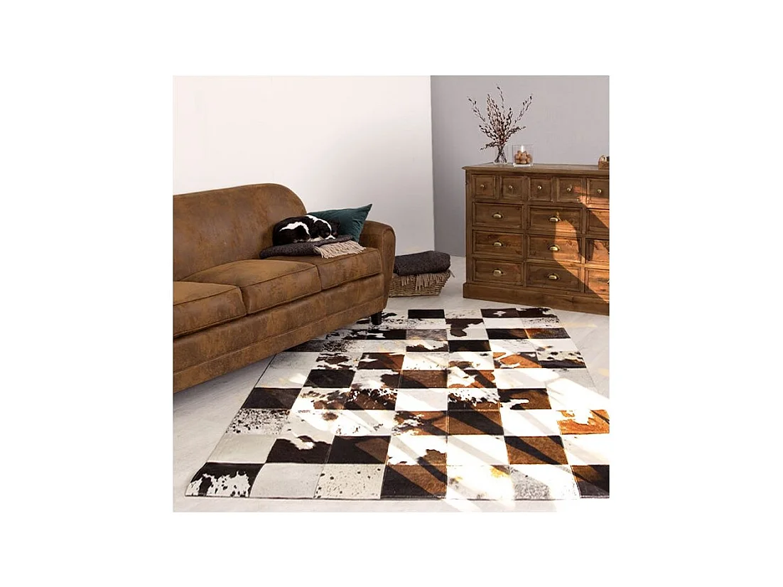 Divano a 3 posti in microfibra marrone - Club