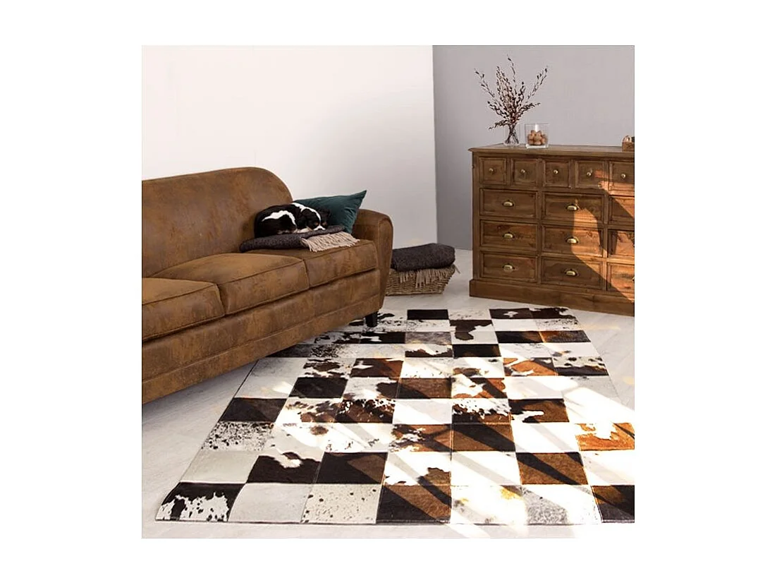 Sofá de 3 plazas de microfibra marrón - Club