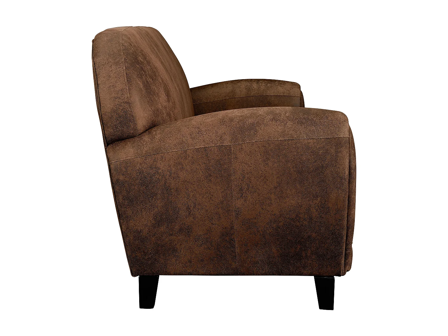 Sofá de 3 plazas de microfibra marrón - Club