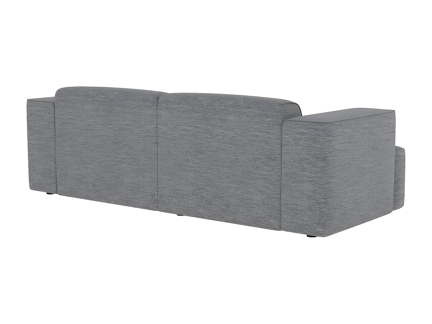 Canapé d'angle droit 3 places Aska en tissu gris foncé chiné