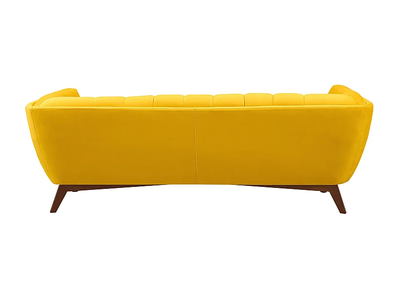 Canapé 3 places en velours jaune - Mona