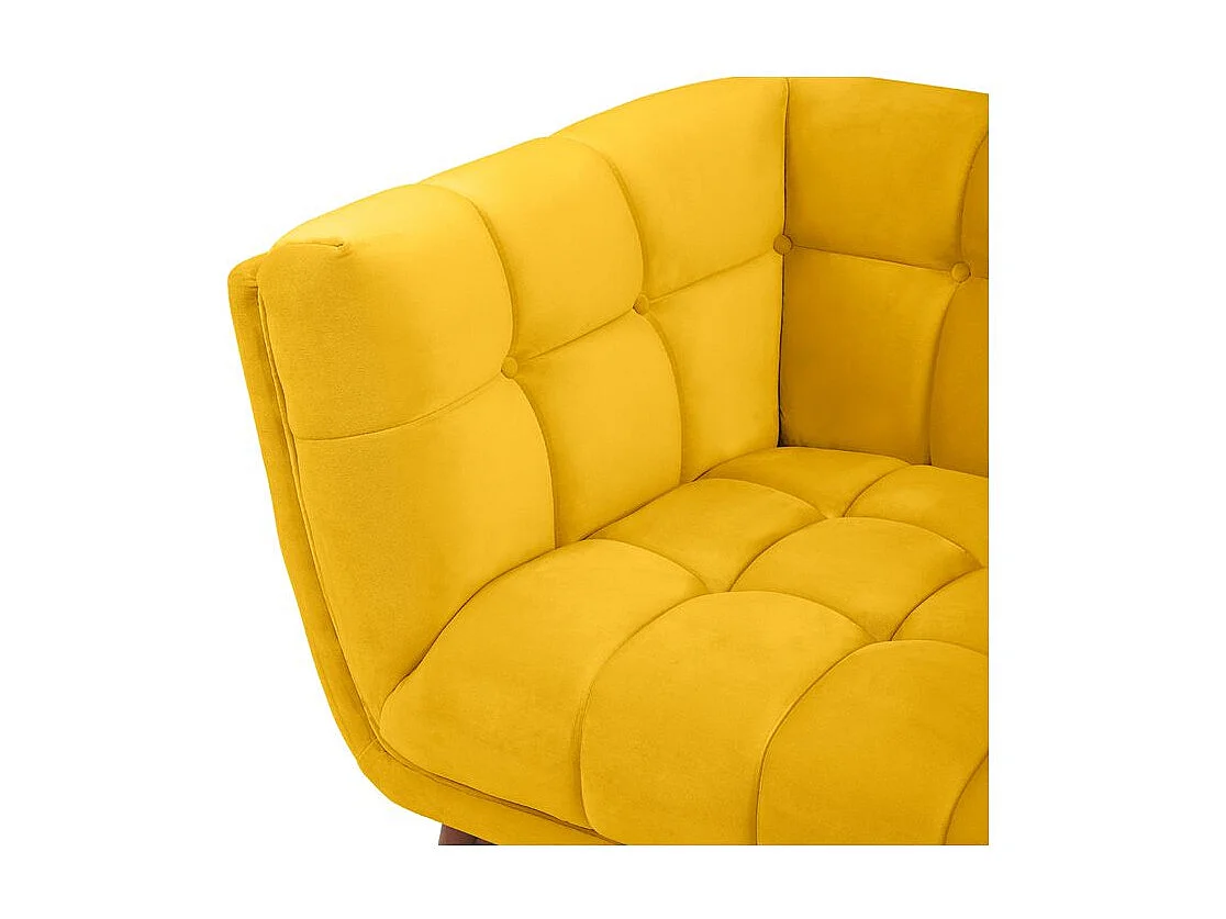 Divano a 3 posti in velluto giallo - Mona