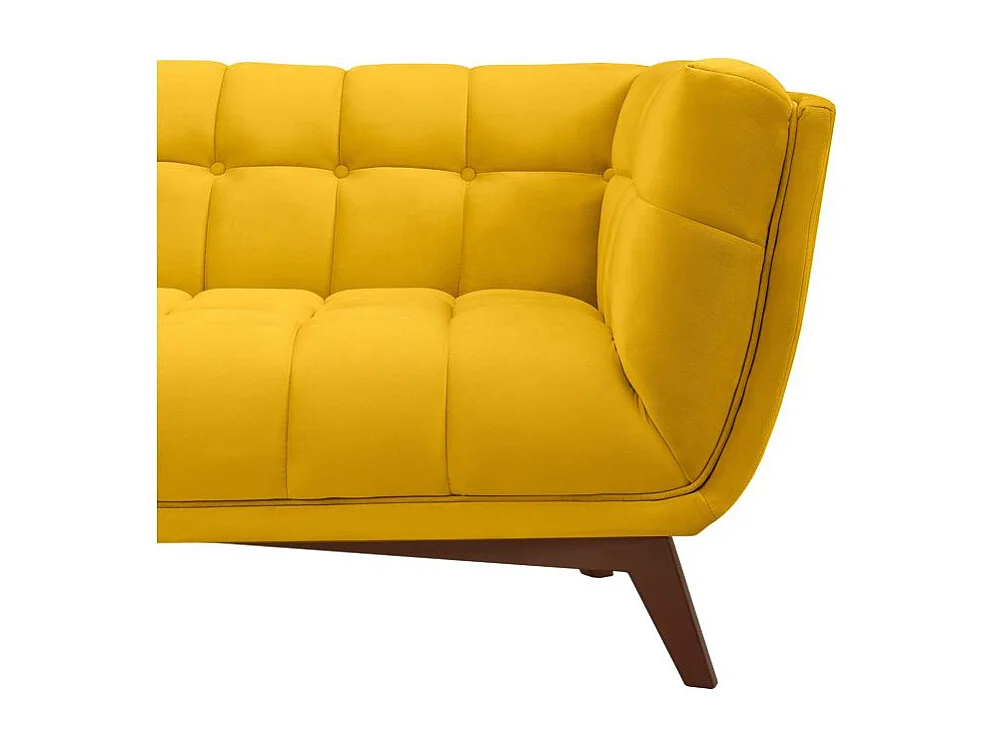 Divano a 3 posti in velluto giallo - Mona