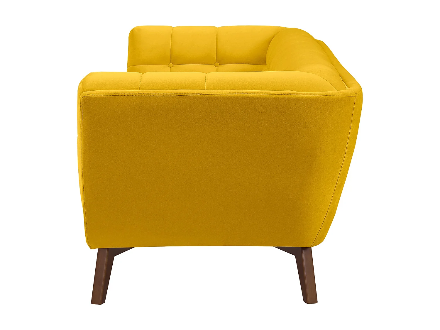 Canapé 3 places en velours jaune - Mona