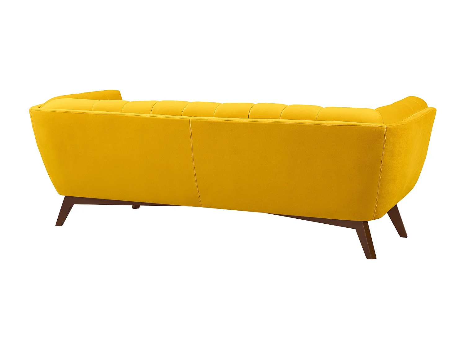 Canapé 3 places en velours jaune - Mona