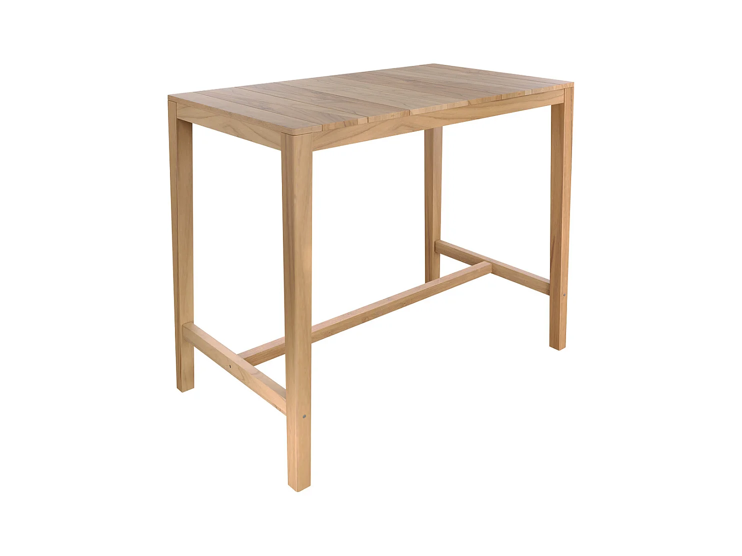 Table de bar d'extérieur 120 cm en bois de teck massif - Tunga