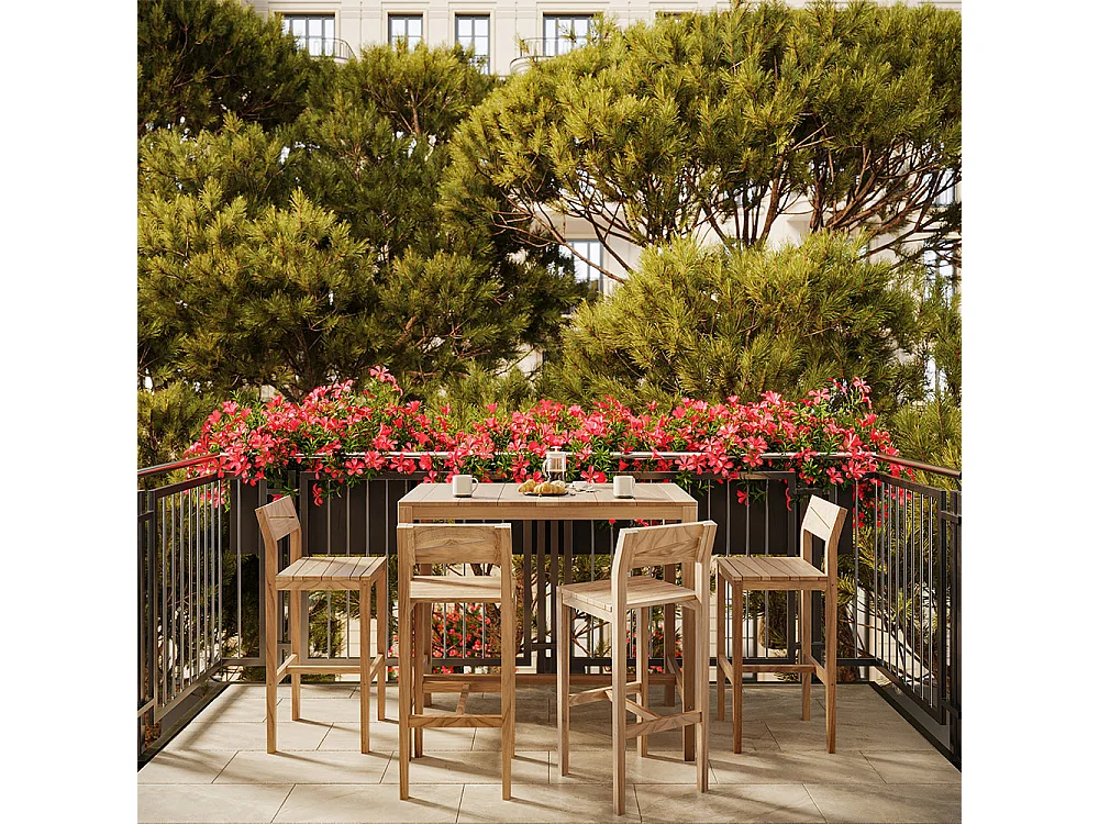 Tavolo da bar da esterno in legno massello di teak per 4 persone - Tunga