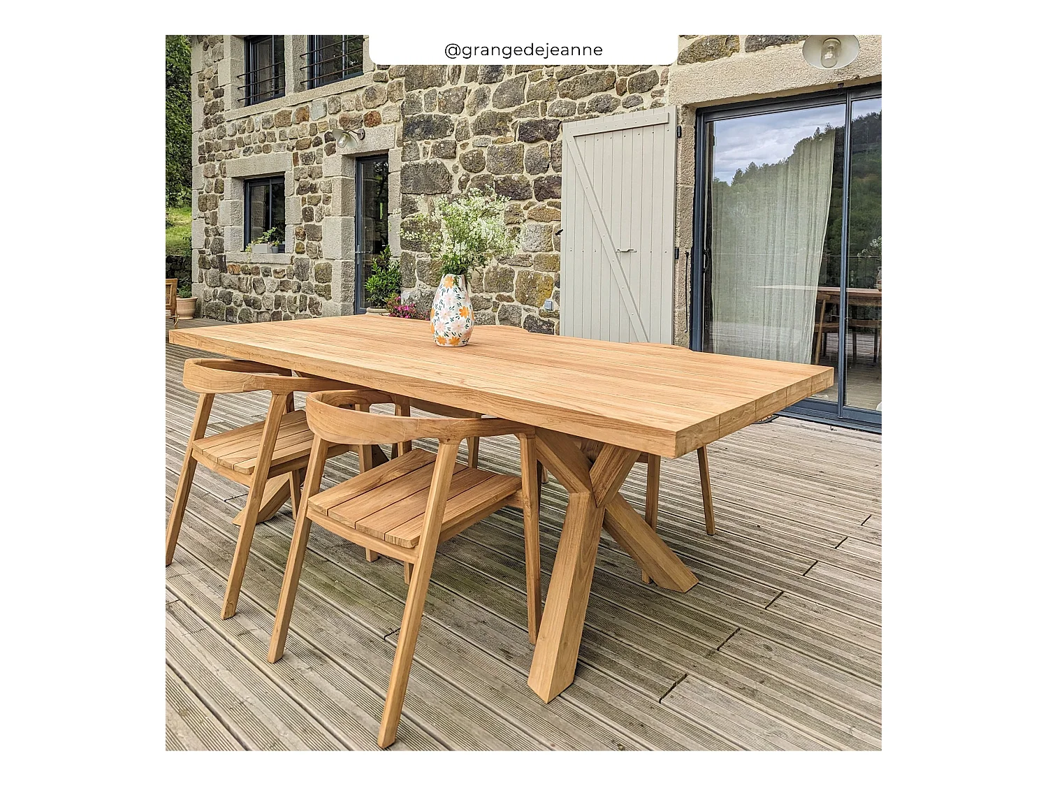 Table de jardin 240 cm en bois de teck massif - Soraya