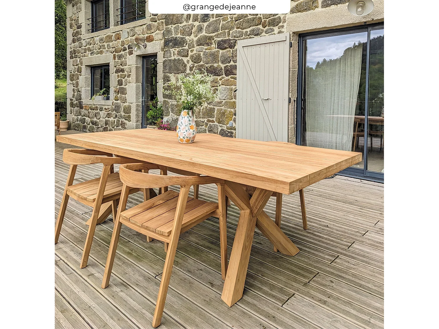 Table de jardin 240 cm en bois de teck massif - Soraya