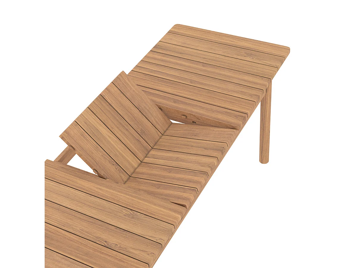 Table de jardin extensible en teck 6 à 8 personnes - Kora