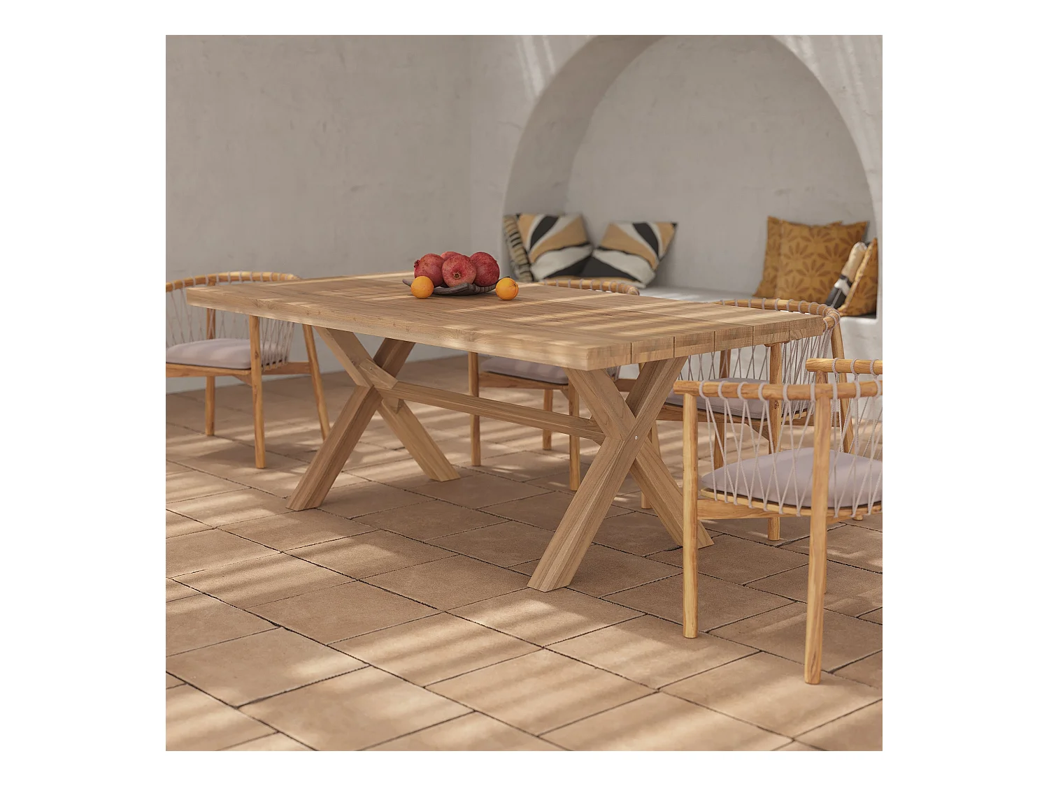 Table de jardin 200 cm en bois de teck massif - Suri