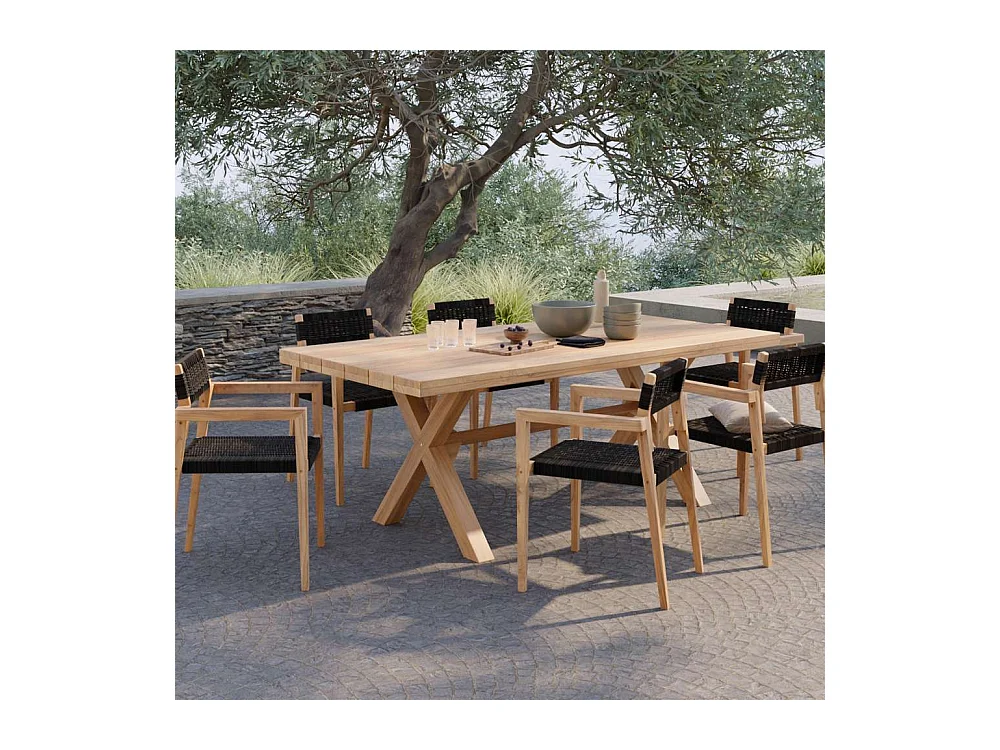 Table de jardin 200 cm en bois de teck massif - Suri