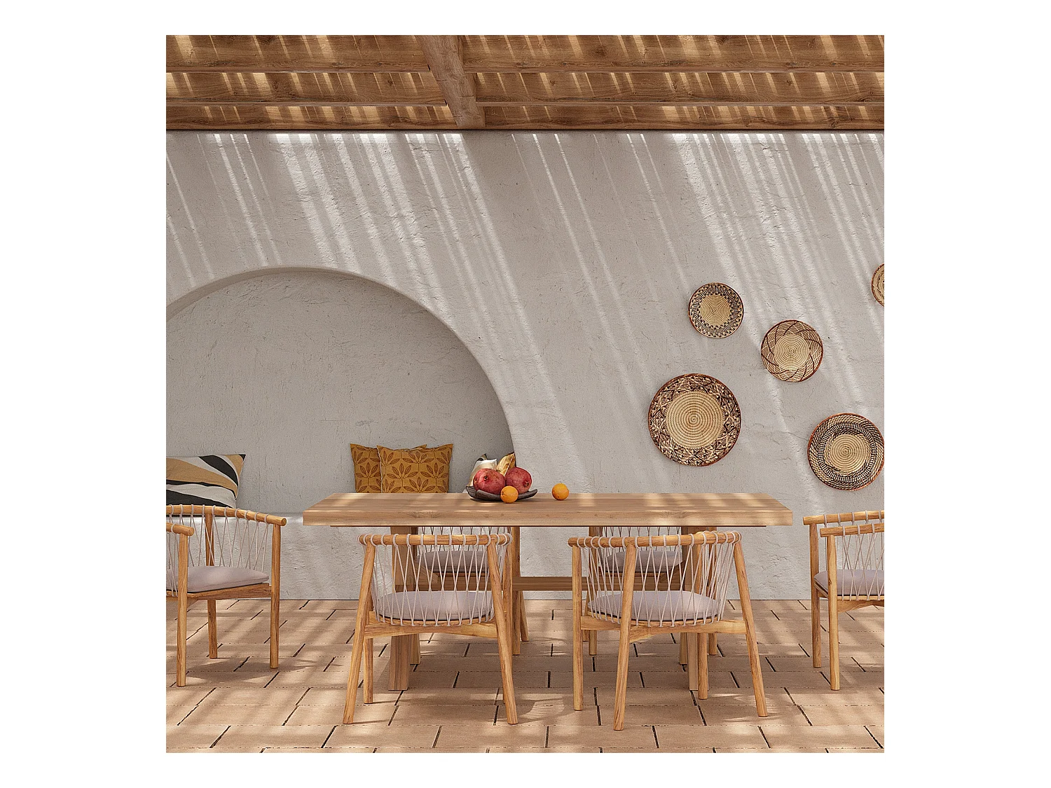 Table de jardin 200 cm en bois de teck massif - Suri