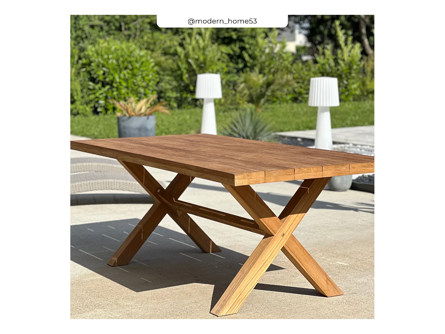 Table de jardin 200 cm en bois de teck massif - Suri
