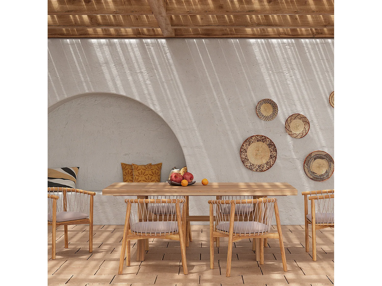 Tavolo da giardino in legno massiccio di teak 200 cm - Suri