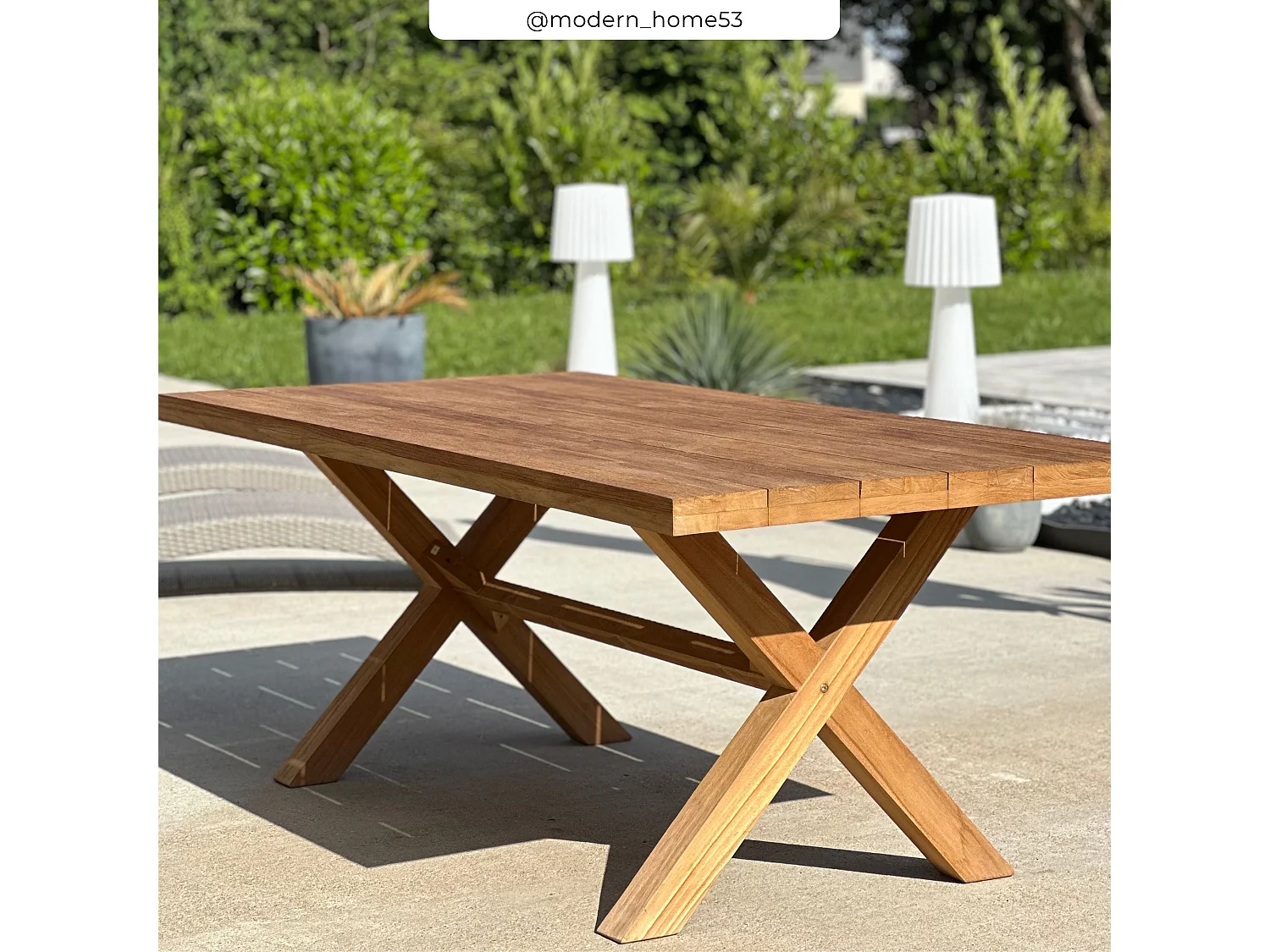 Tavolo da giardino in legno massiccio di teak 200 cm - Suri