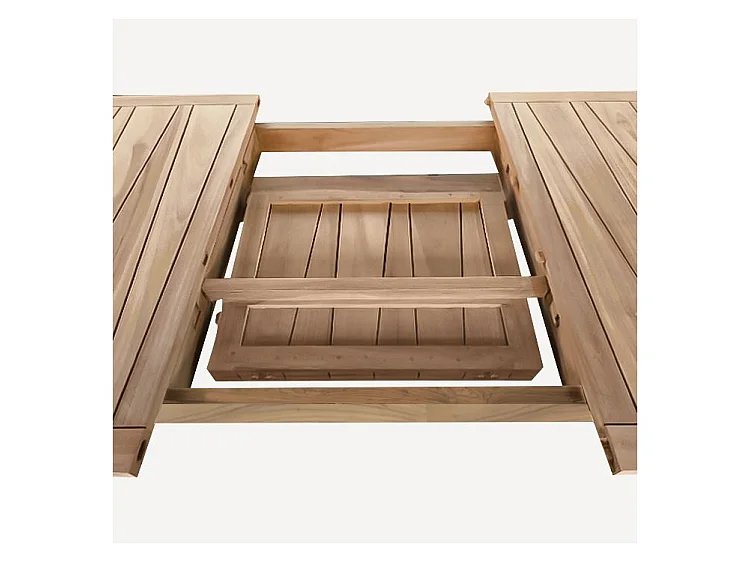 Table de jardin extensible en teck massif 6 à 10 personnes - Tunga