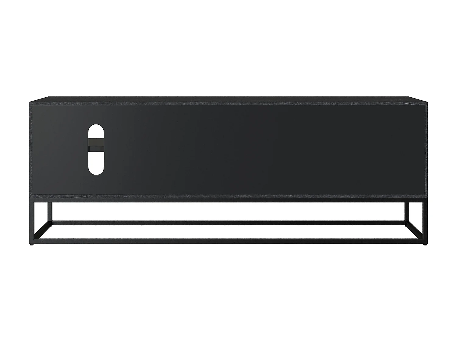 Mueble de TV 2 puertas y 2 nichos en madera de acacia, patas de metal - Jakson