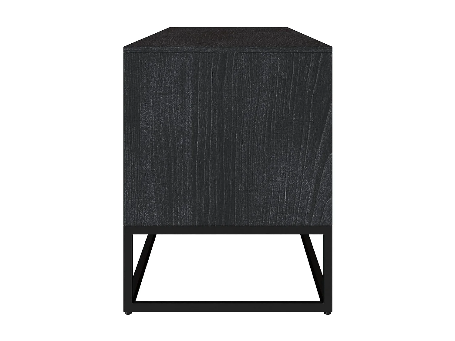 Mueble de TV 2 puertas y 2 nichos en madera de acacia, patas de metal - Jakson