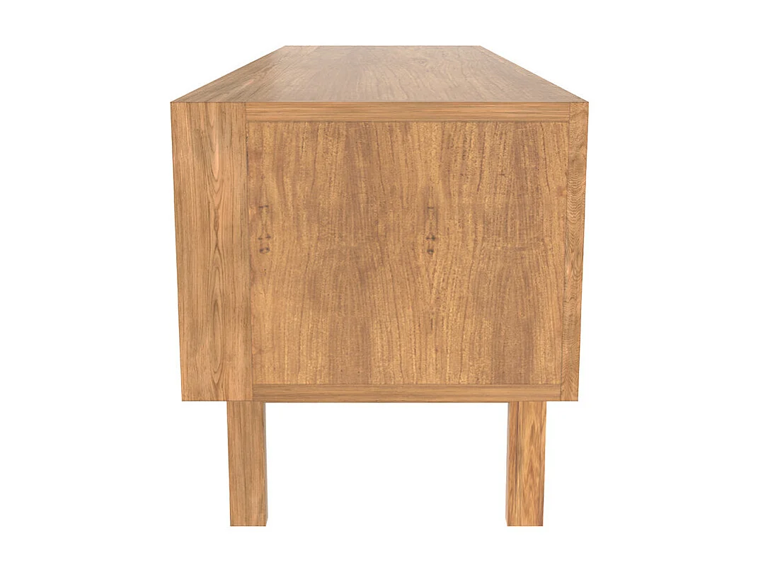 Mueble de TV en madera de teca, 3 puertas correderas - Bormes