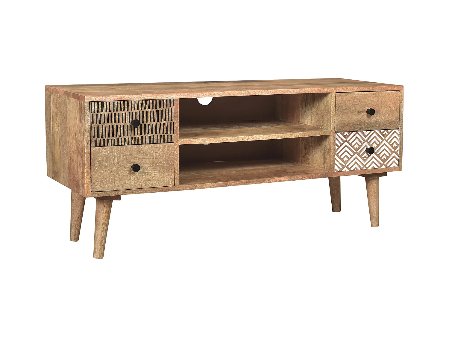 Soporte de TV de madera con 2 nichos y 4 cajones - Tali