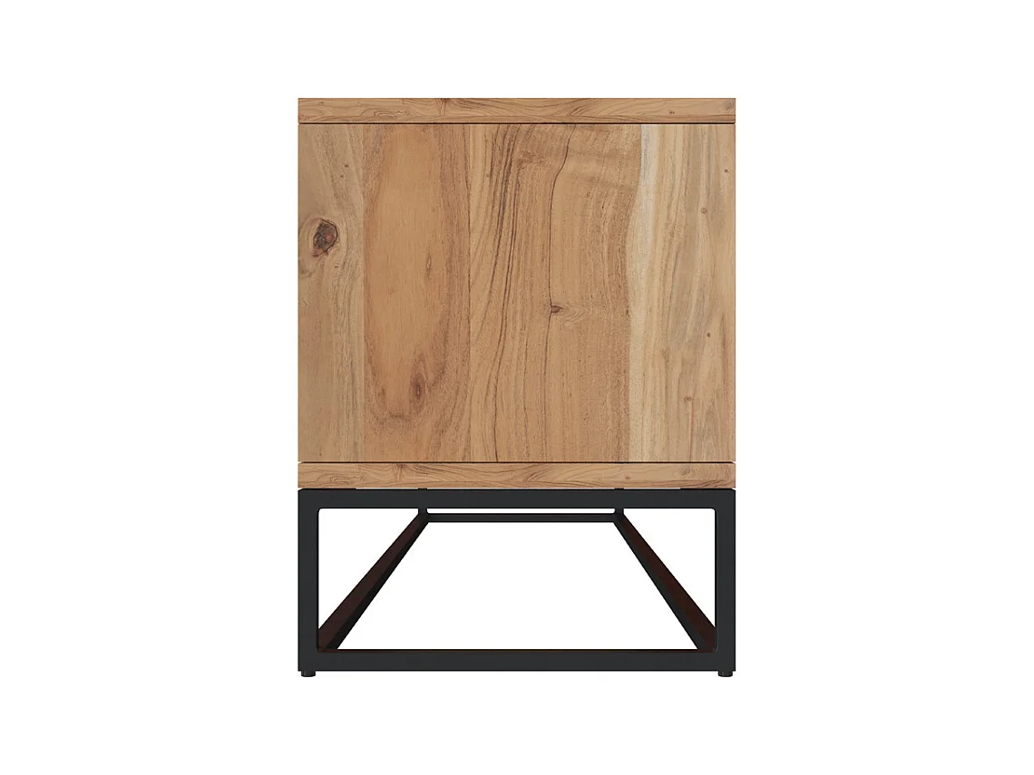 Meuble TV en bois d'acacia massif et métal 140 cm - Alabama