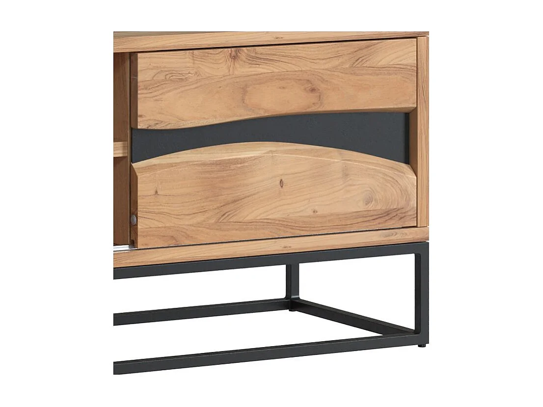 Porta TV in legno massiccio di acacia e metallo 140 cm - Alabama