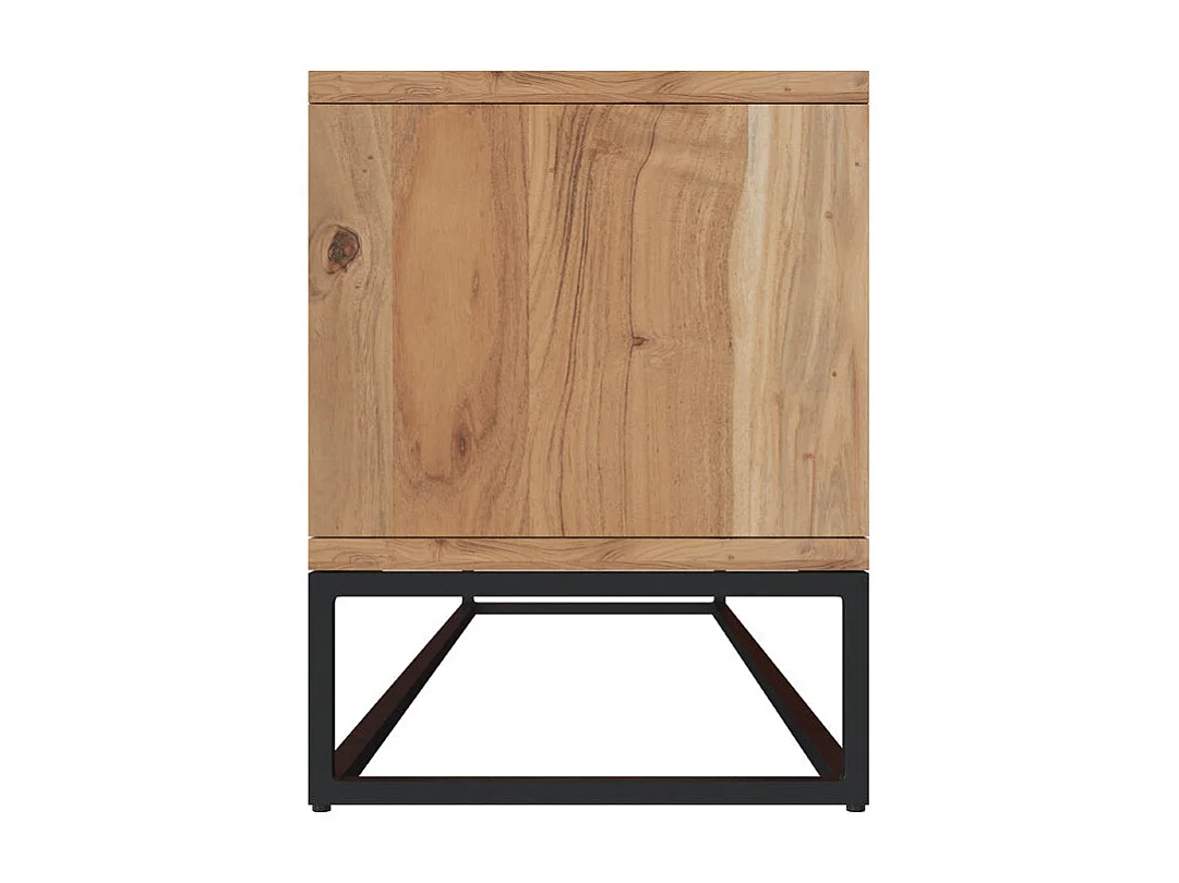Meuble TV en bois d'acacia massif et métal 140 cm - Alabama