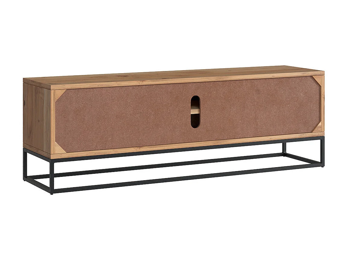 Meuble TV en bois d'acacia massif et métal 140 cm - Alabama