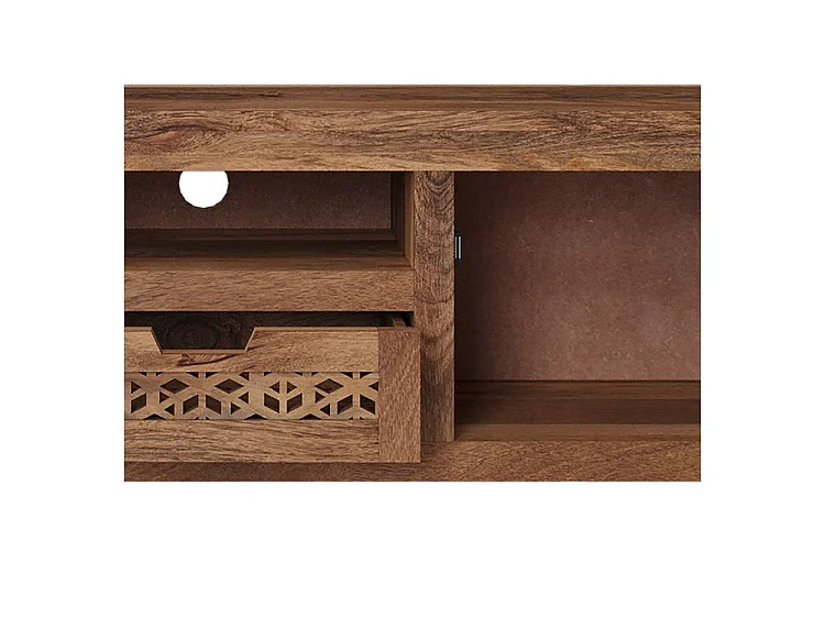 Mobile TV traforato in legno di mango 150 cm - Jaya
