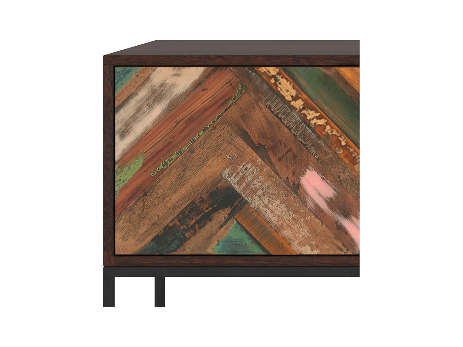 Meuble TV en bois d'acacia et bois recyclé 145 cm - Krabi