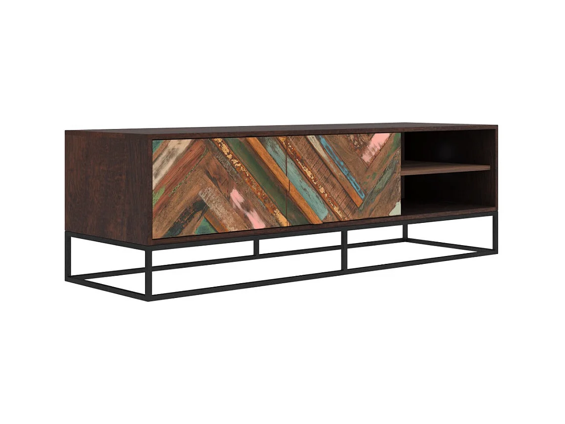 Meuble TV en bois d'acacia et bois recyclé 145 cm - Krabi