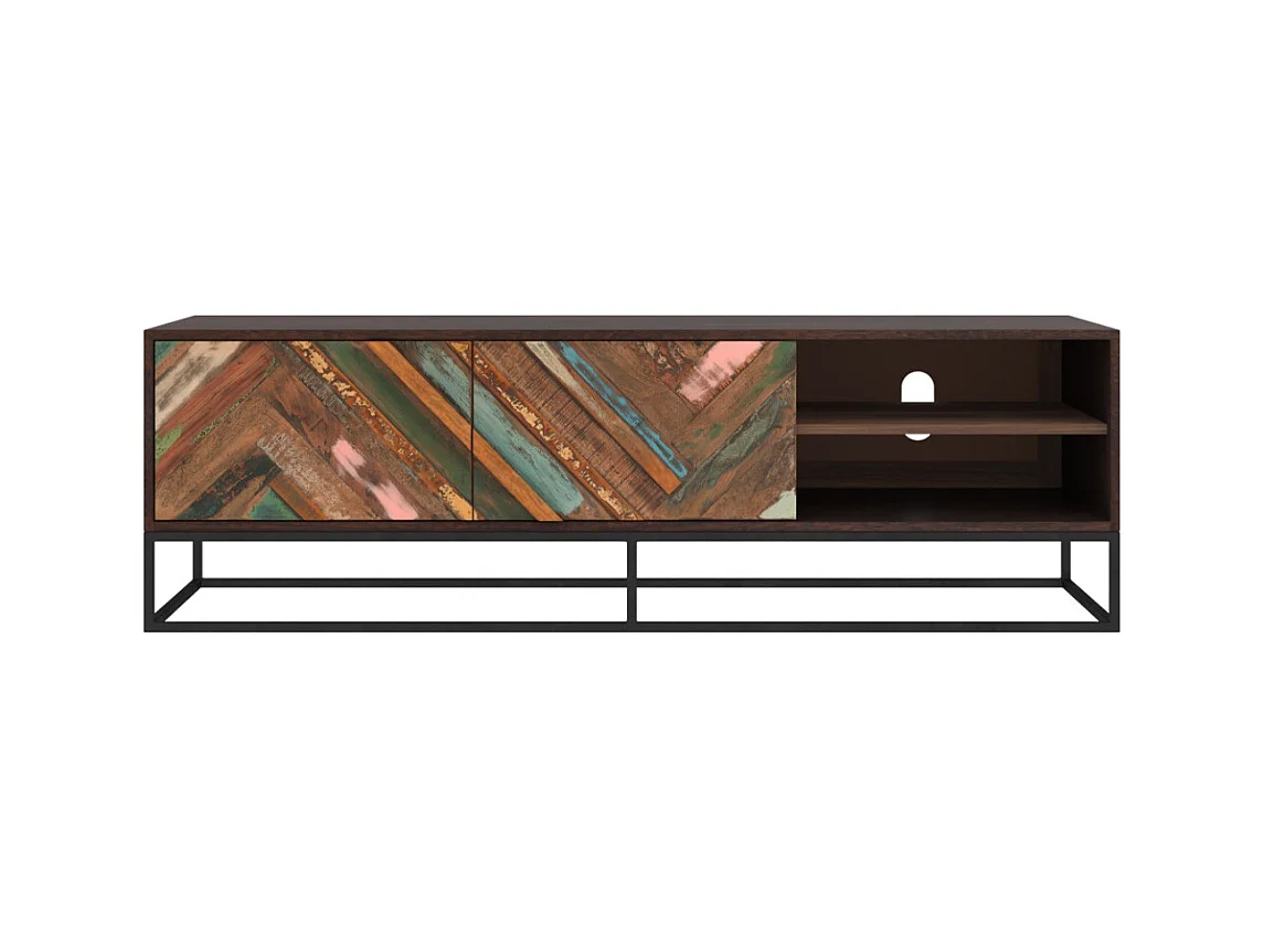 Meuble TV en bois d'acacia et bois recyclé 145 cm - Krabi