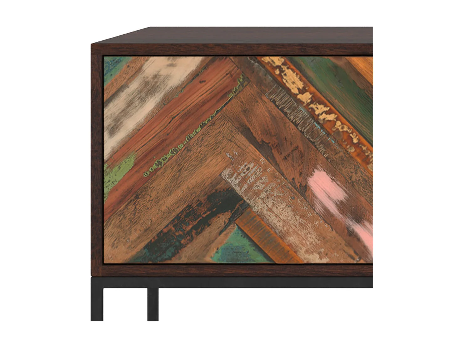 Meuble TV en bois d'acacia et bois recyclé 145 cm - Krabi