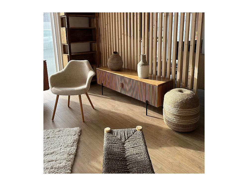 Mueble TV madera teca 2 puertas - Gordes