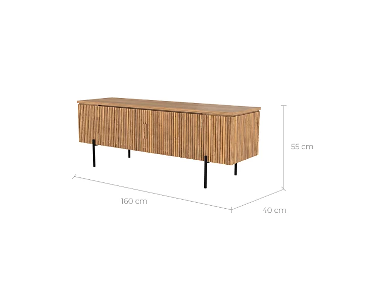 Meuble TV en bois de teck 160 cm - Gordes