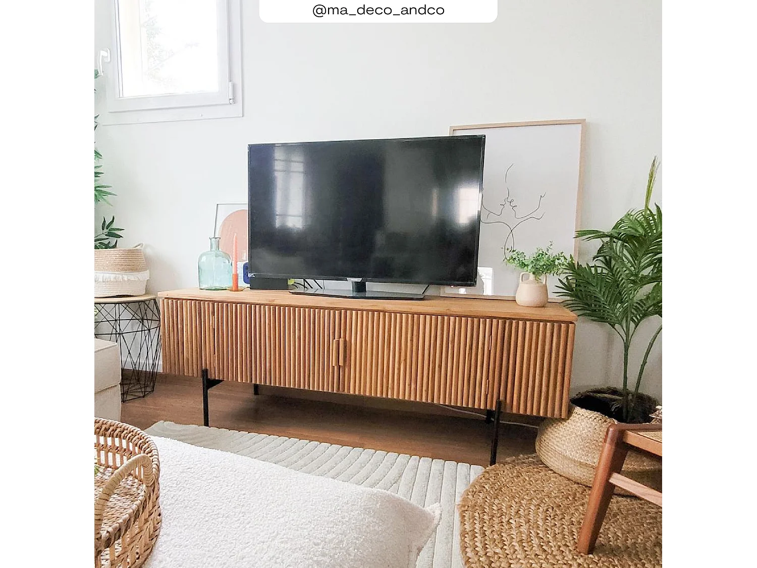 Meuble TV en bois de teck 160 cm - Gordes