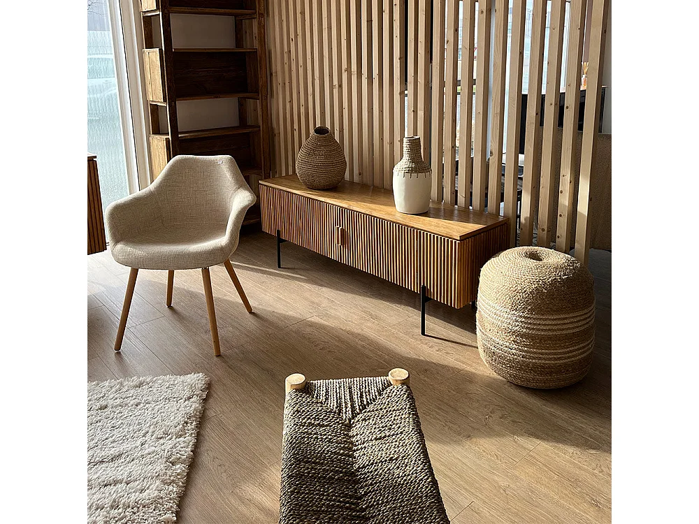 Meuble TV en bois de teck 160 cm - Gordes