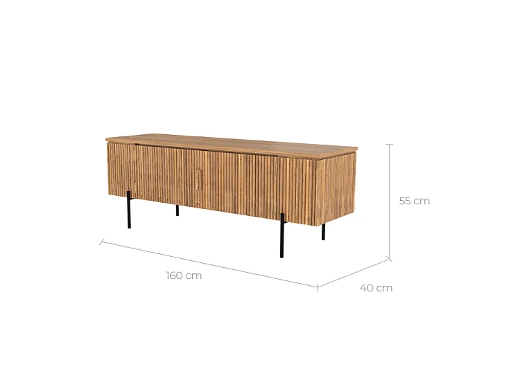 Meuble TV en bois de teck 160 cm - Gordes
