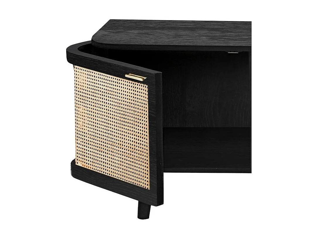 Soporte de TV de madera de mango y caña - Wendy